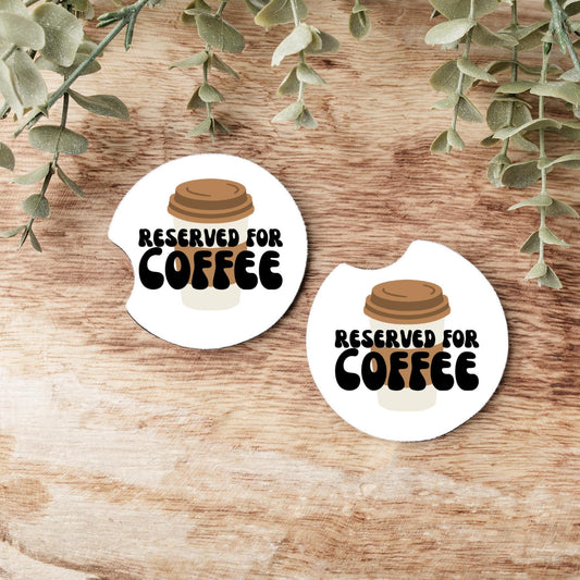 Coffee Reserved Car Coasters, Neoprene Car Coasters