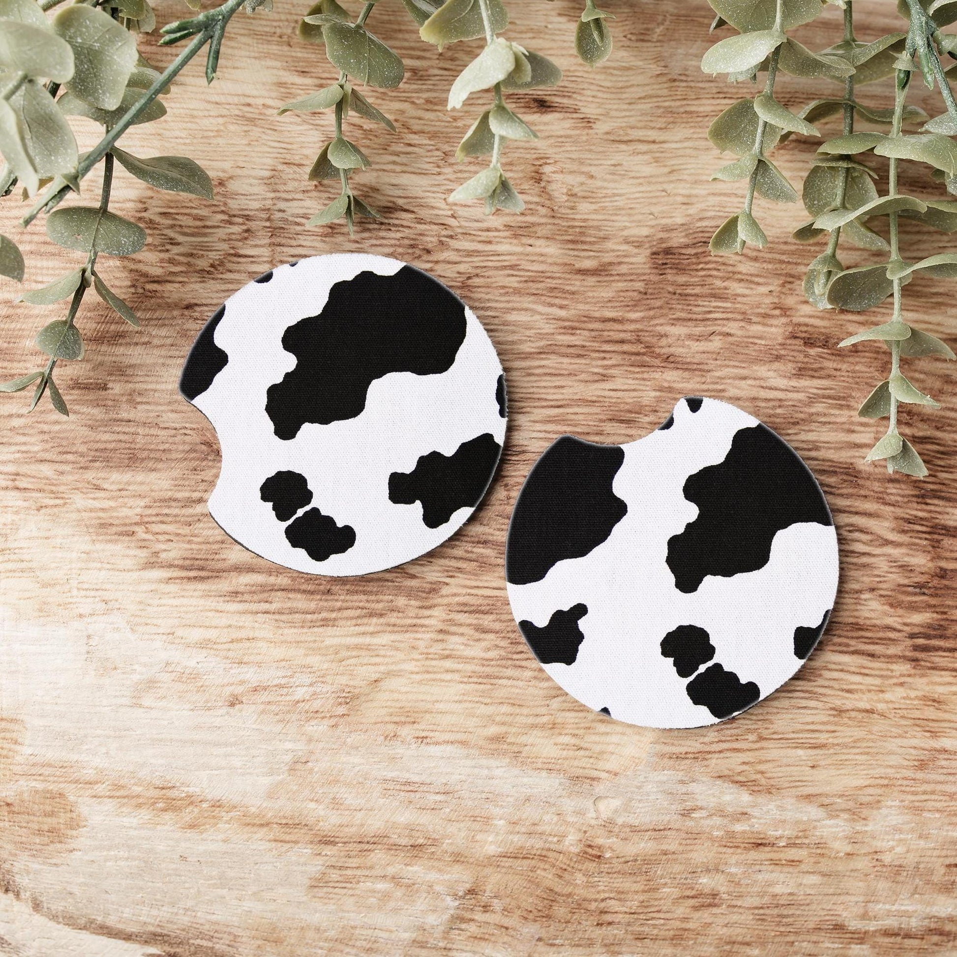 Cow Print Car Coasters, Neoprene Car Coasters