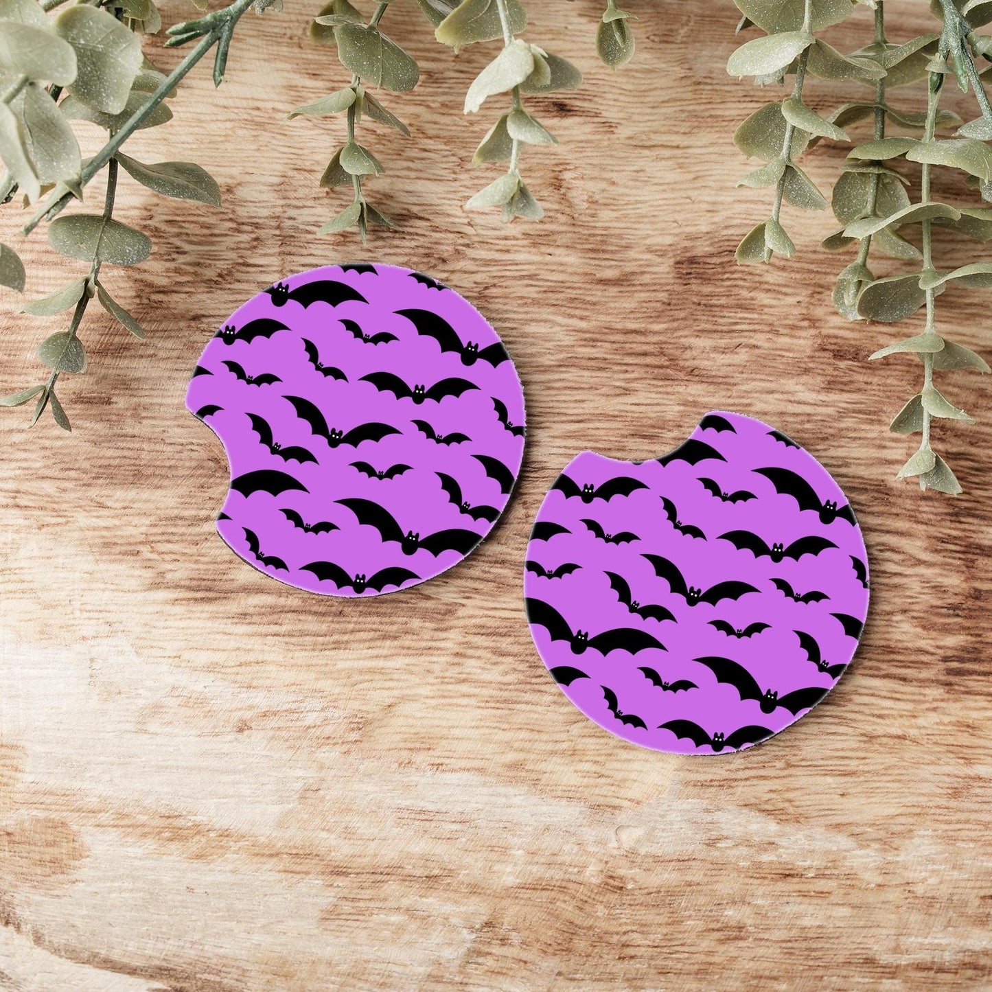 Western Halloween Ghost Car Coasters: Neoprene Cup Holder Coasters