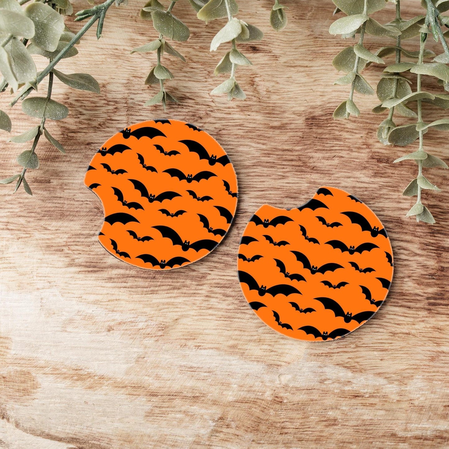 Western Halloween Ghost Car Coasters: Neoprene Cup Holder Coasters