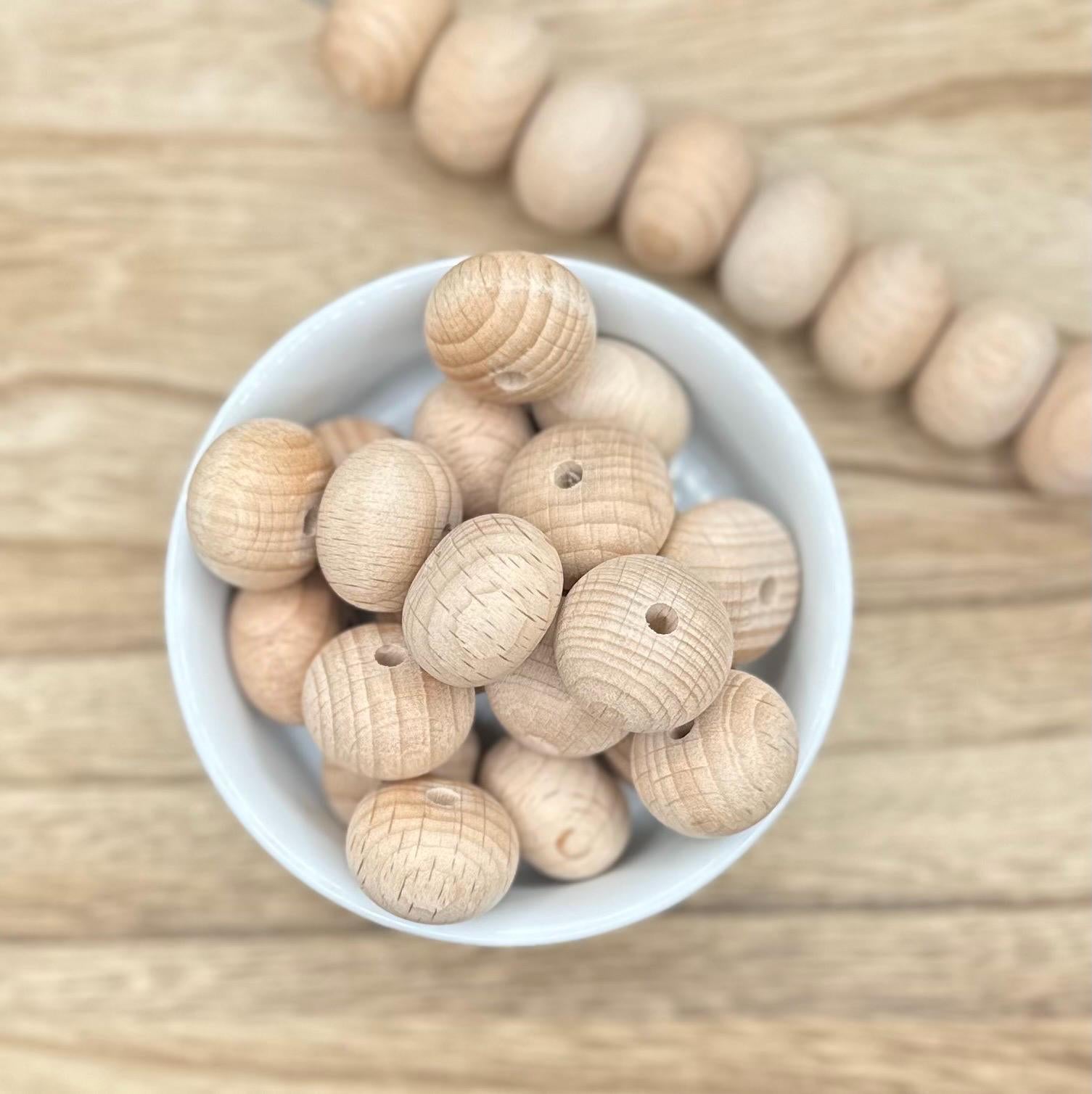 Wood Abacus Bumper Bead 22mm 5 or 10pcs