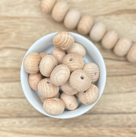 Wood Abacus Bumper Bead 22mm 5 or 10pcs