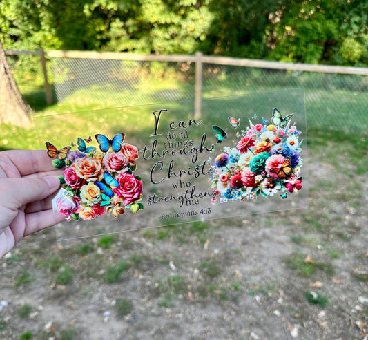 I Can Do All Things Through Christ UV DTF Can Cup Wrap - Ready to Apply