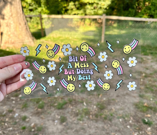 Bit of a Mess but Doing My Best UV DTF Can Cup Wrap - Ready to Apply