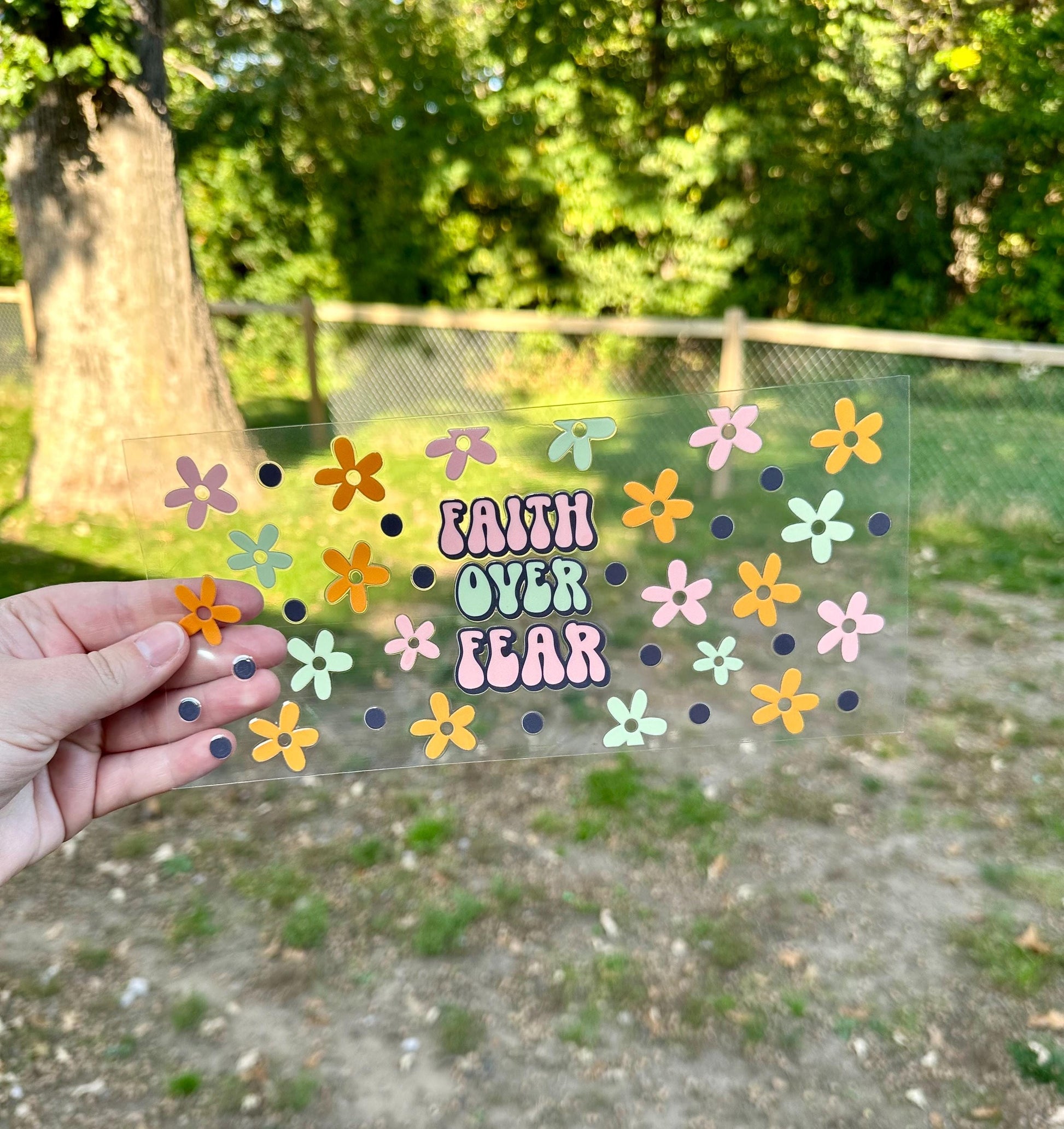 Faith Over Fear UV DTF Can Cup Wrap - Ready to Apply