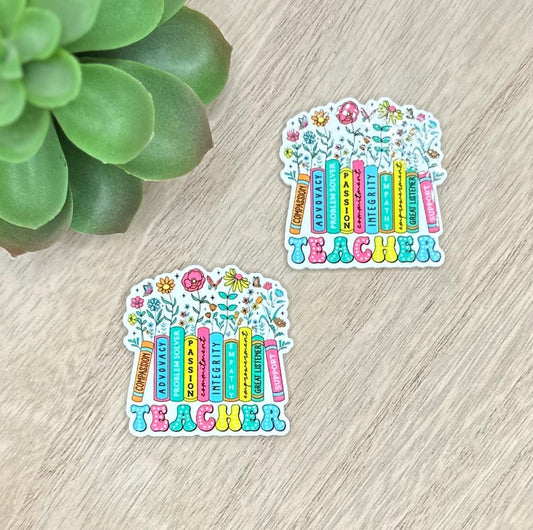 Teacher Theme Books | Acrylic Flat Back Planar