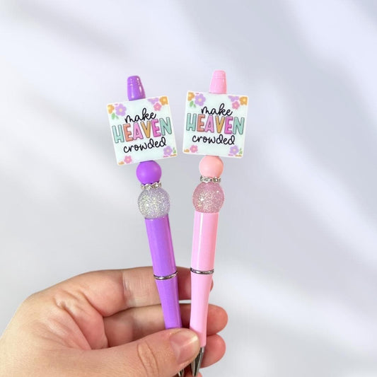 Make Heaven Crowded | Jesus | Christian Gift Beaded Pen