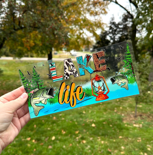 Lake Life | UV DTF Can Cup Wrap | Ready to Apply