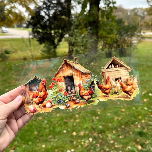 Chickens Coop | UV DTF Can Cup Wrap | Ready to Apply