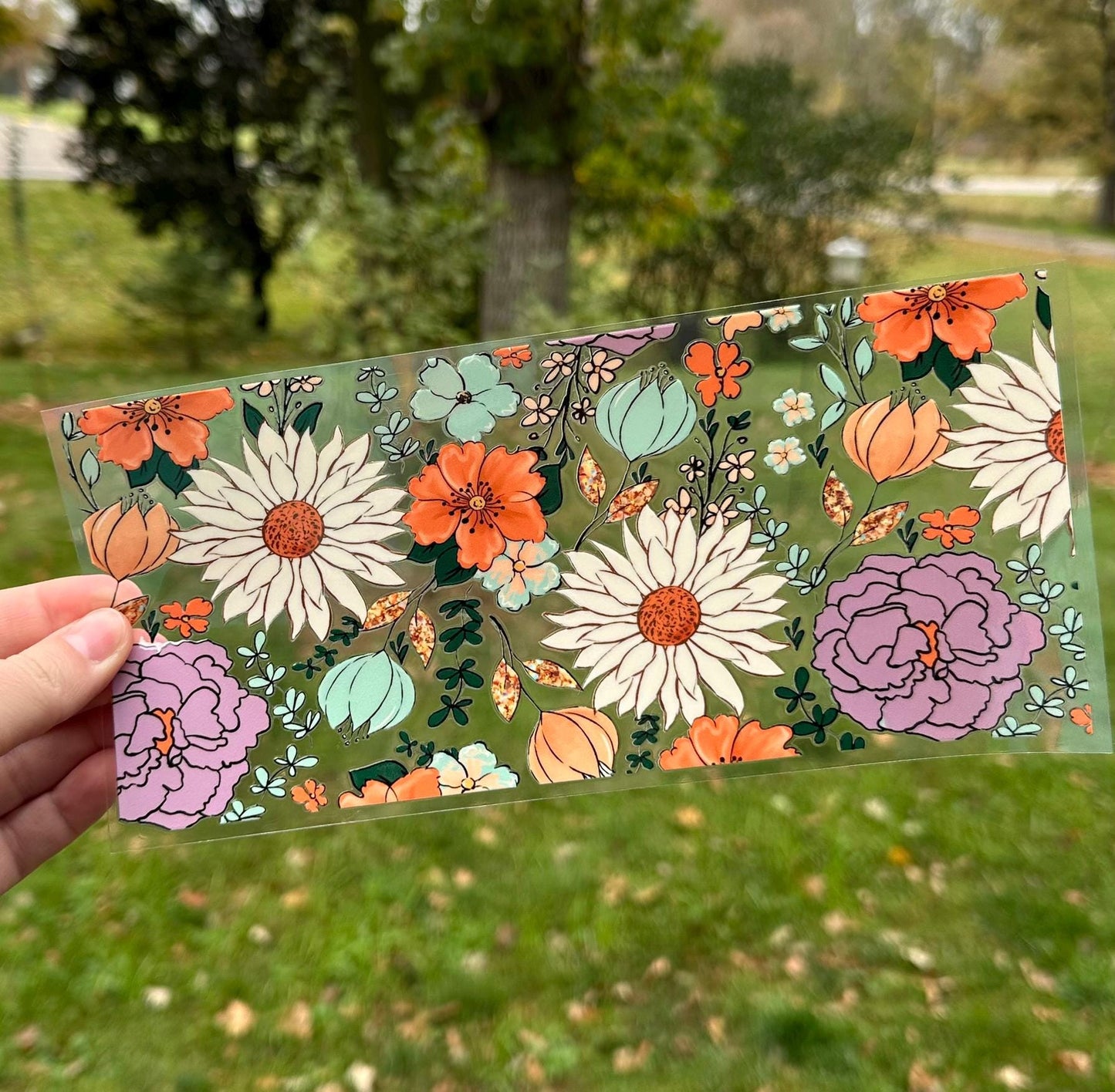 Full Floral Wrap | UV DTF Can Cup Wrap | Ready to Apply