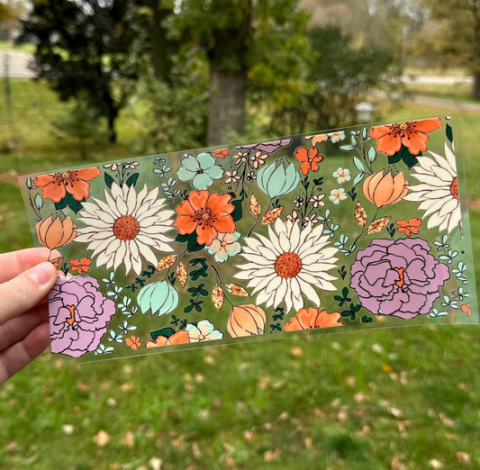 Full Floral Wrap | UV DTF Can Cup Wrap | Ready to Apply