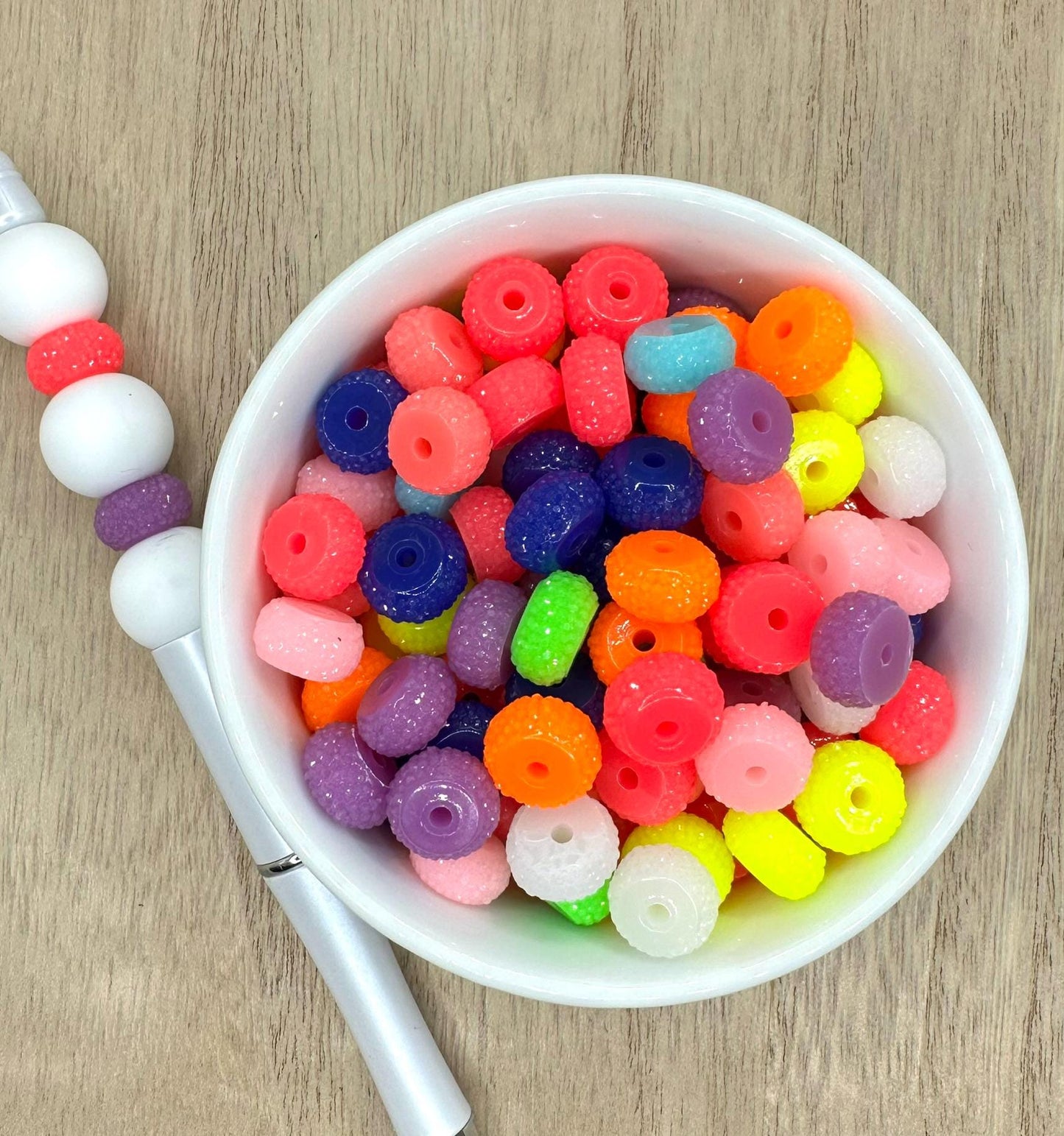 10pk | Neon Color Acrylic Mix Colors 12mm Spacers