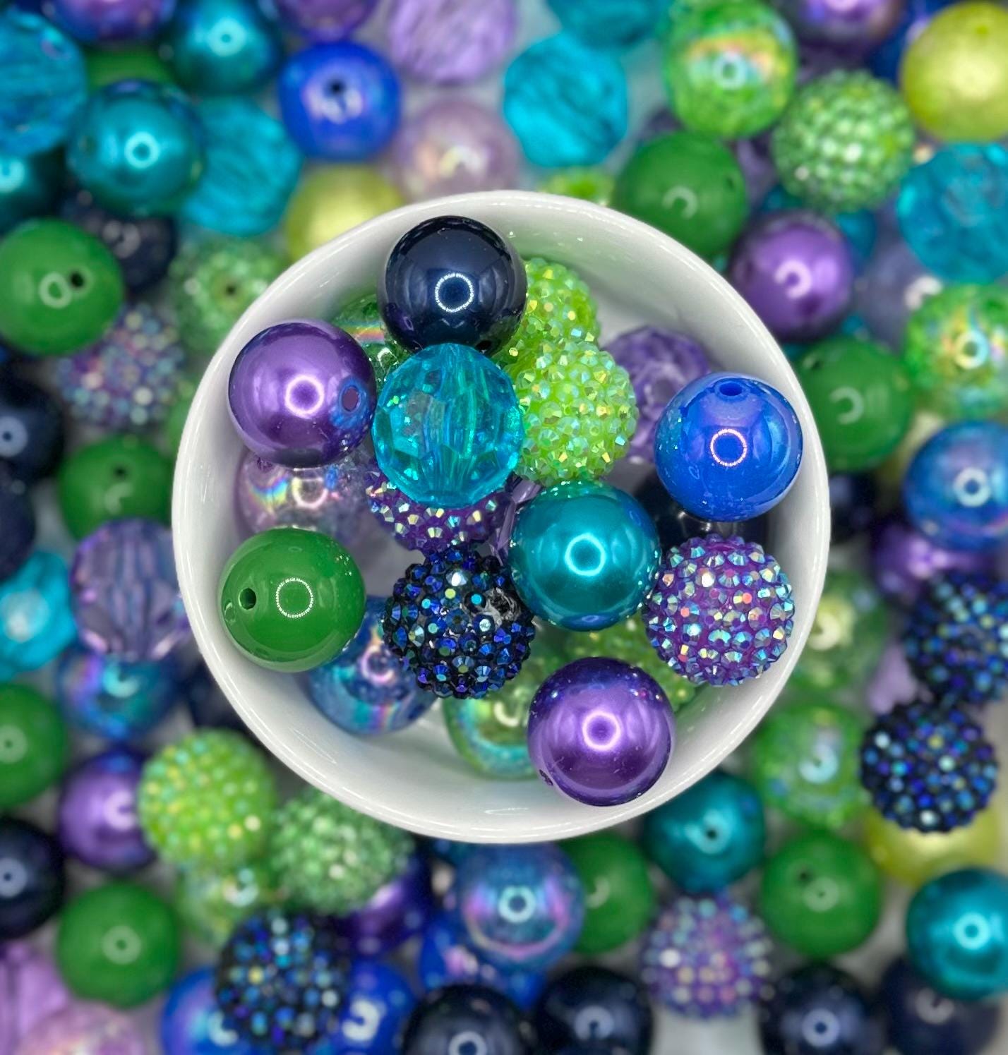 Red, Black, White and Yellow | 20mm 10pcs Acrylic Bead Mix