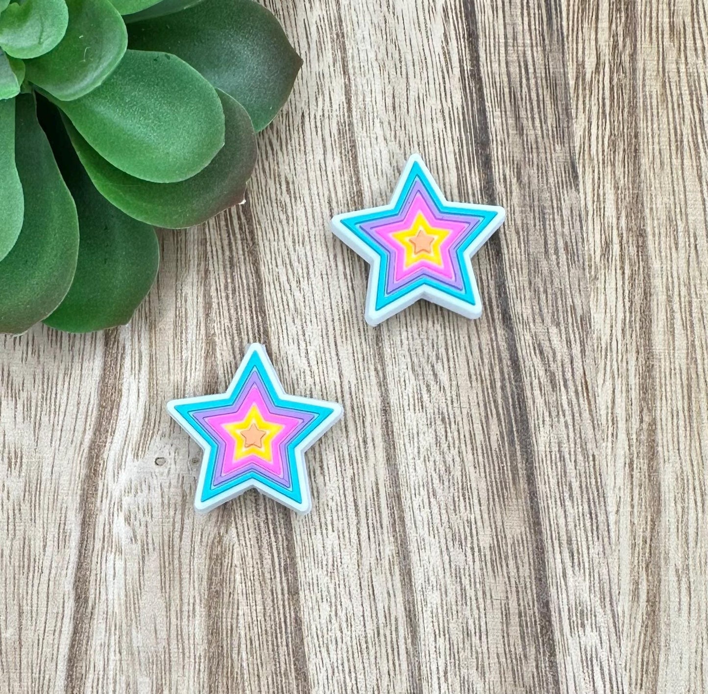 Rainbow Star | Soft PVC Focal Beads