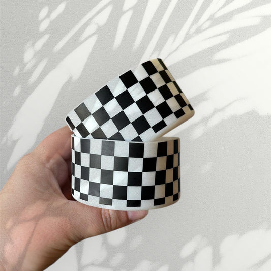 Checkered Black and White | Silicone Boot for Tumbler | Cup Accessory | Tumbler Bottom Protector