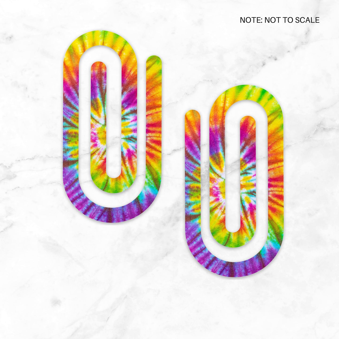 Rainbow Tie Dye Extra Large Acrylic Paper Clip (3.94 x 1.97 in) | Jumbo Clear Bookmark | Cute Desk Accessory & Stationery Gift