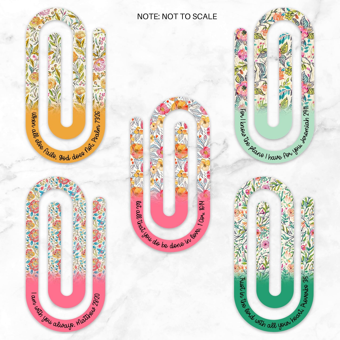 Bible Verses Extra Large Acrylic Paper Clip (3.94 x 1.97 in) | Jumbo Clear Bookmark | Cute Desk Accessory & Stationery Gift