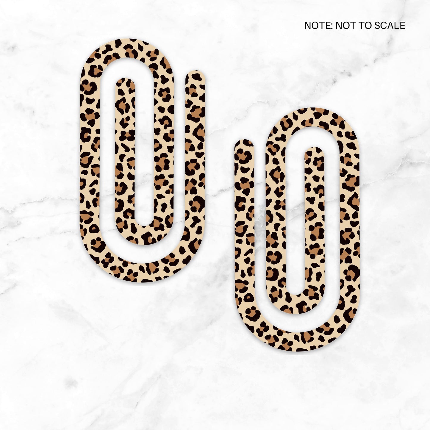 Cheetah Leopard Print Extra Large Acrylic Paper Clip (3.94 x 1.97 in) | Jumbo Clear Bookmark | Cute Desk Accessory & Stationery Gift