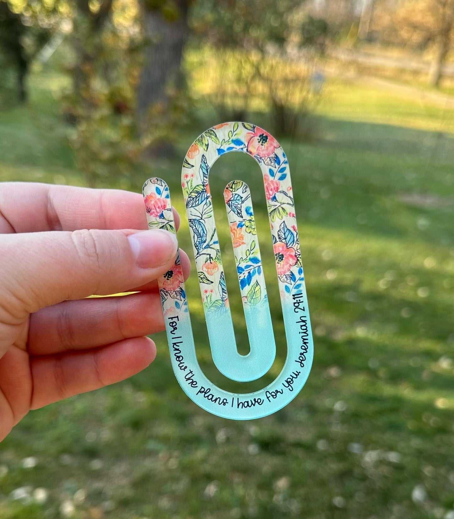 Bible Verses Extra Large Acrylic Paper Clip (3.94 x 1.97 in) | Jumbo Clear Bookmark | Cute Desk Accessory & Stationery Gift