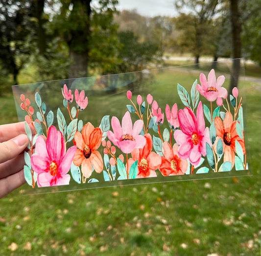 Watercolor Flowers | UV DTF Can Cup Wrap | Ready to Apply