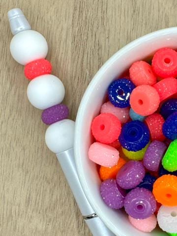 10pk | Neon Color Acrylic Mix Colors 12mm Spacers