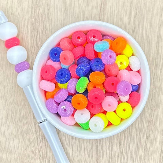 10pk | Neon Color Acrylic Mix Colors 12mm Spacers