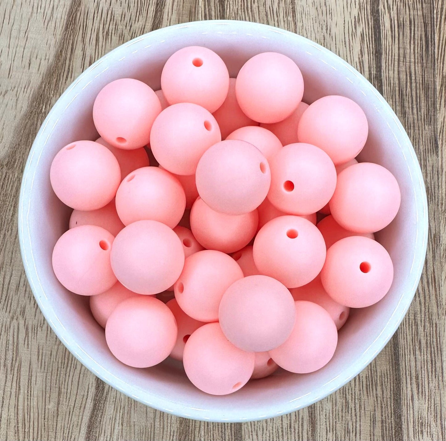 Baby Light Pink Solid 15mm Round Silicone Beads