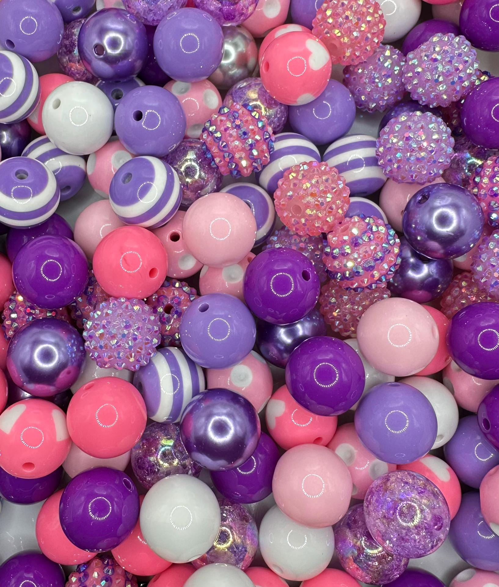 Pink and Purple Mix | 20mm 10pcs Acrylic Bead Mix