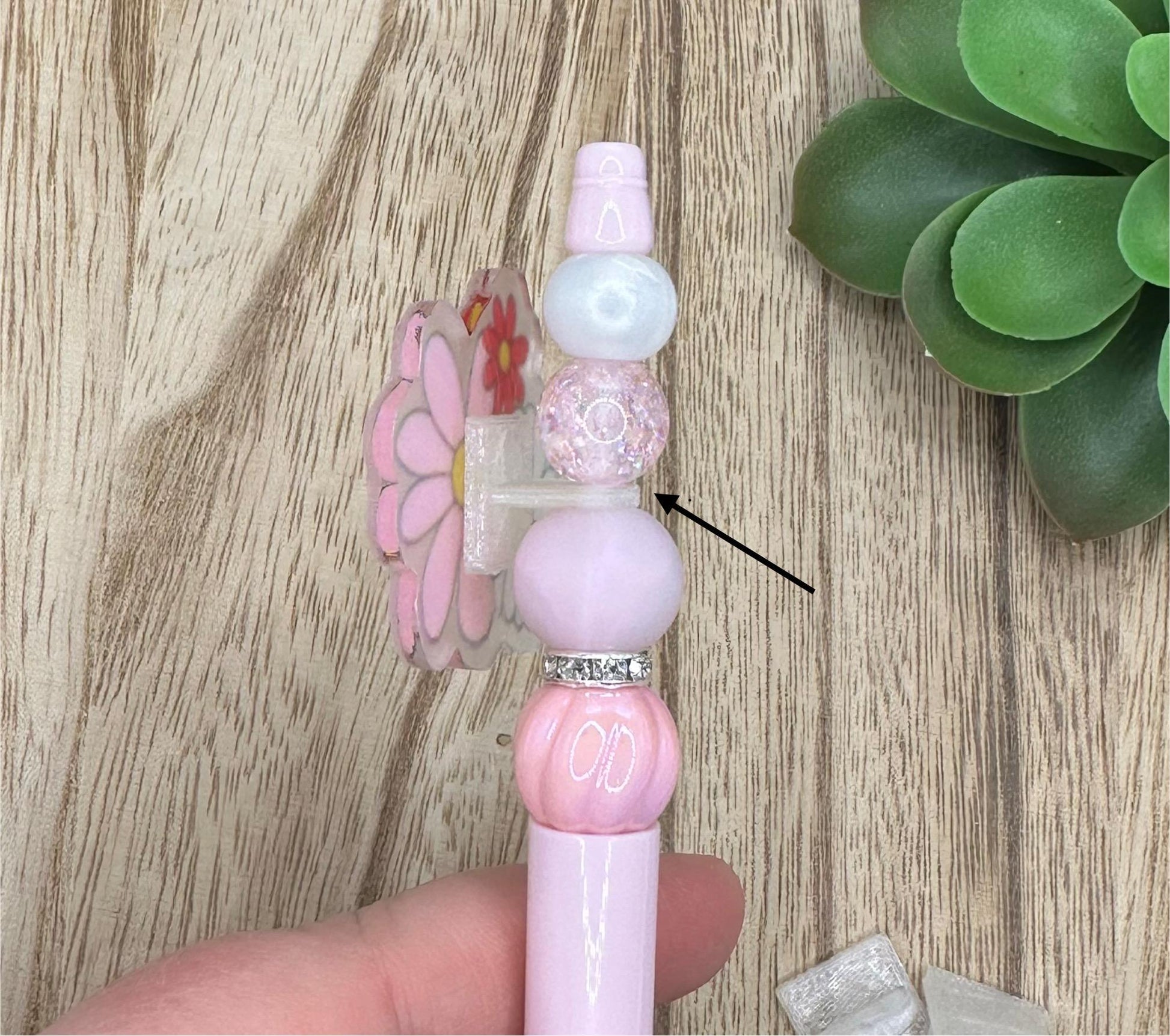 3D Printed Attachments for Acrylic Flatbacks: Pen Accessories, DIY Crafts - 5 Pack