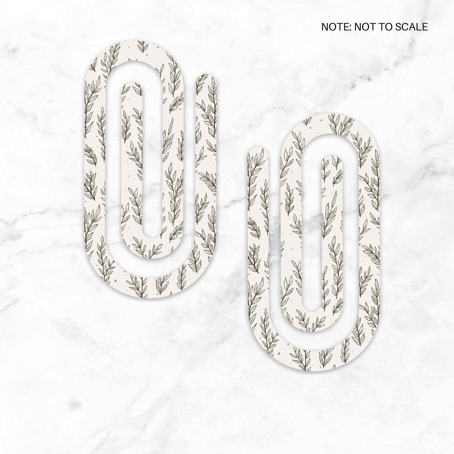 Dainty Leaves Extra Large Acrylic Paper Clip (3.94 x 1.97 in) | Jumbo Clear Bookmark | Cute Desk Accessory & Stationery Gift