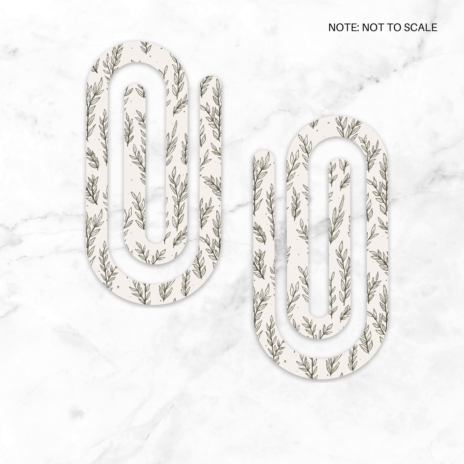 Dainty Leaves Extra Large Acrylic Paper Clip (3.94 x 1.97 in) | Jumbo Clear Bookmark | Cute Desk Accessory & Stationery Gift