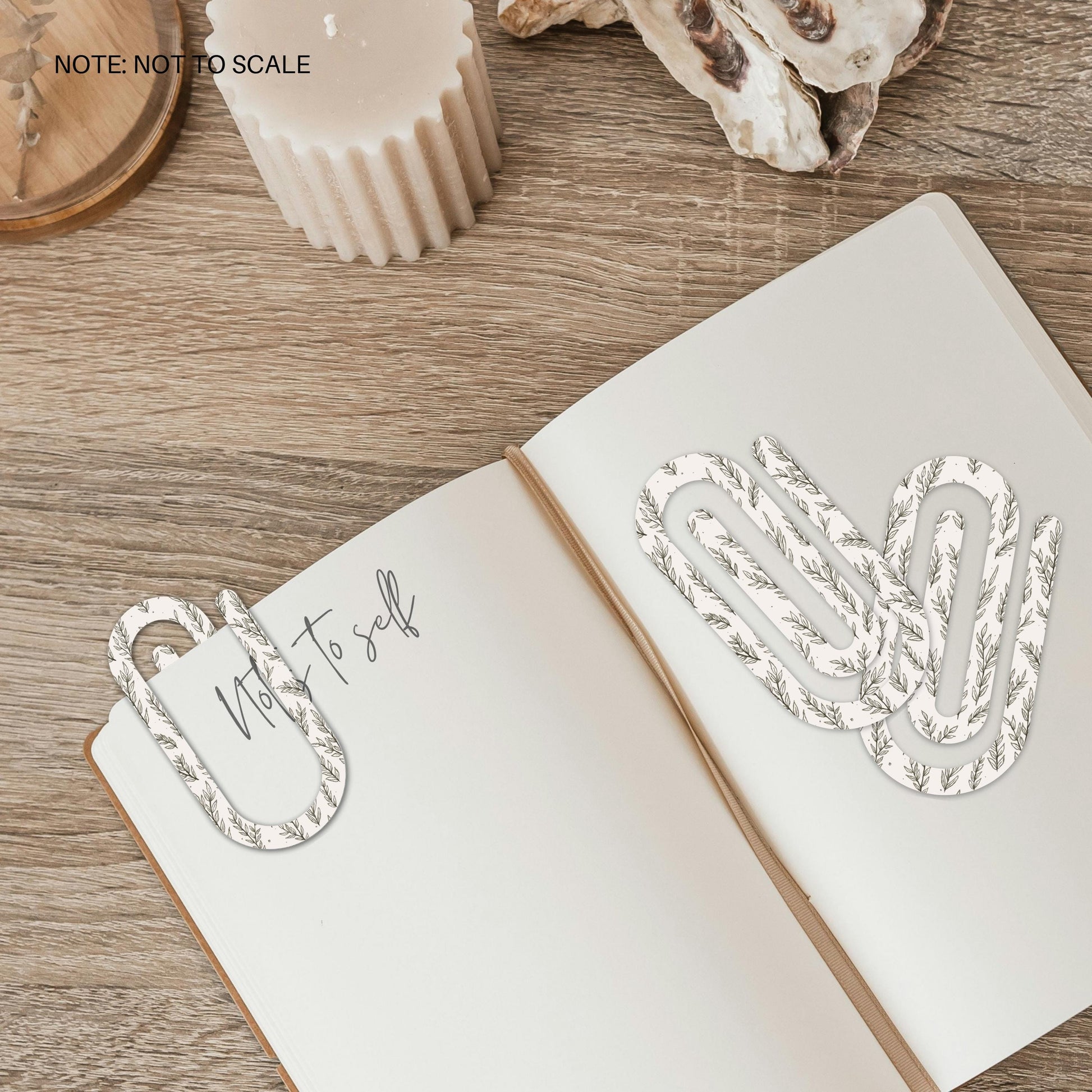 Dainty Leaves Extra Large Acrylic Paper Clip (3.94 x 1.97 in) | Jumbo Clear Bookmark | Cute Desk Accessory & Stationery Gift
