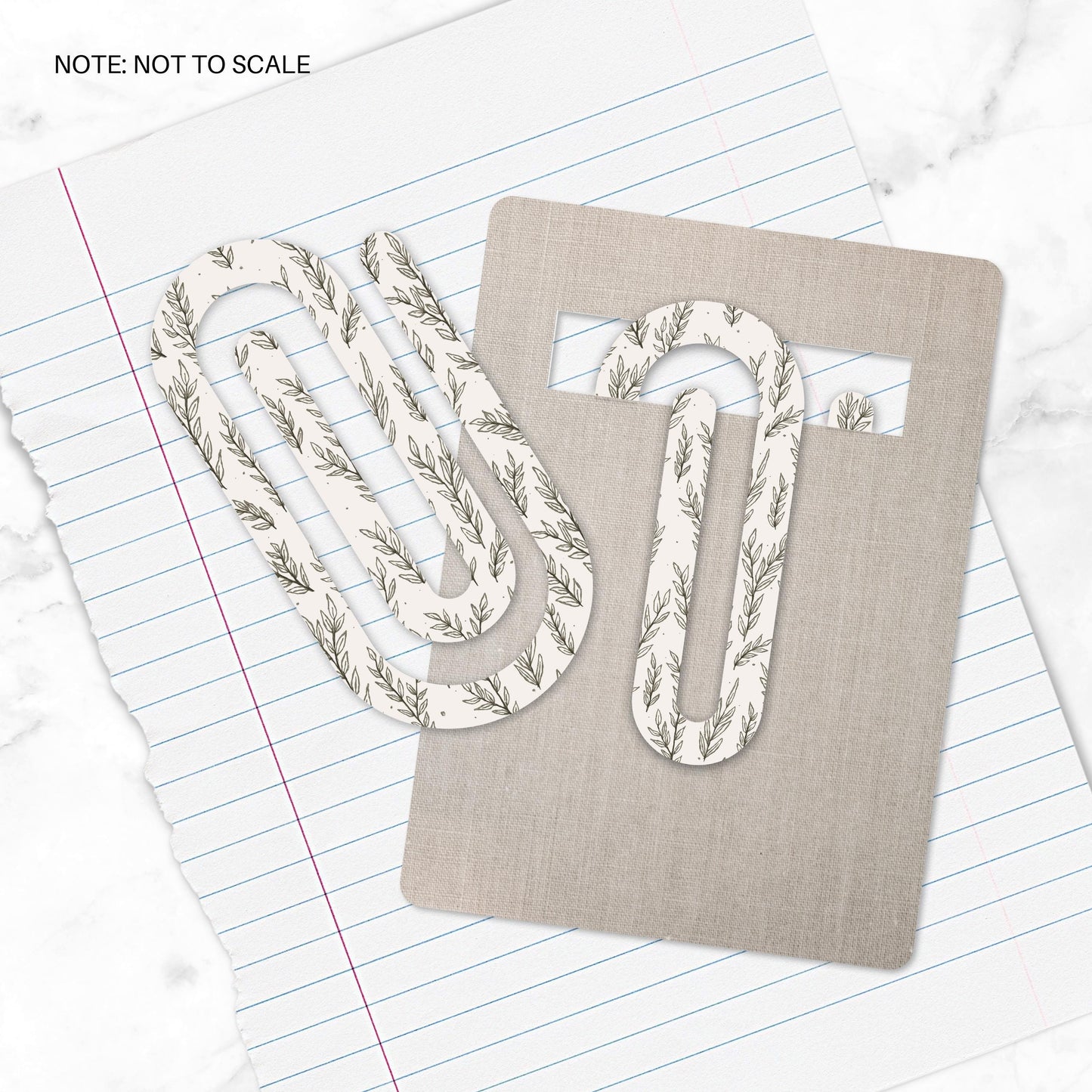 Dainty Leaves Extra Large Acrylic Paper Clip (3.94 x 1.97 in) | Jumbo Clear Bookmark | Cute Desk Accessory & Stationery Gift