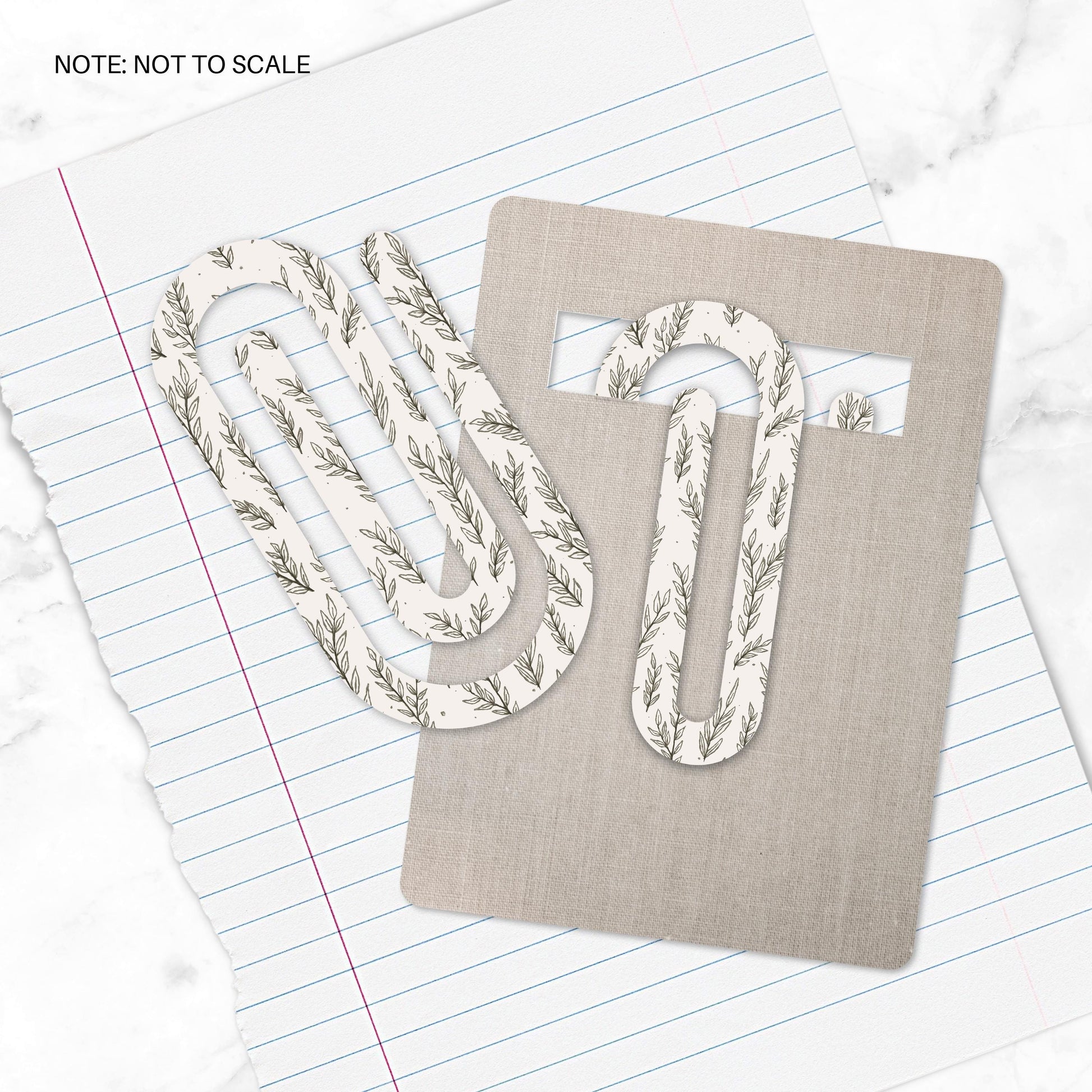 Dainty Leaves Extra Large Acrylic Paper Clip (3.94 x 1.97 in) | Jumbo Clear Bookmark | Cute Desk Accessory & Stationery Gift