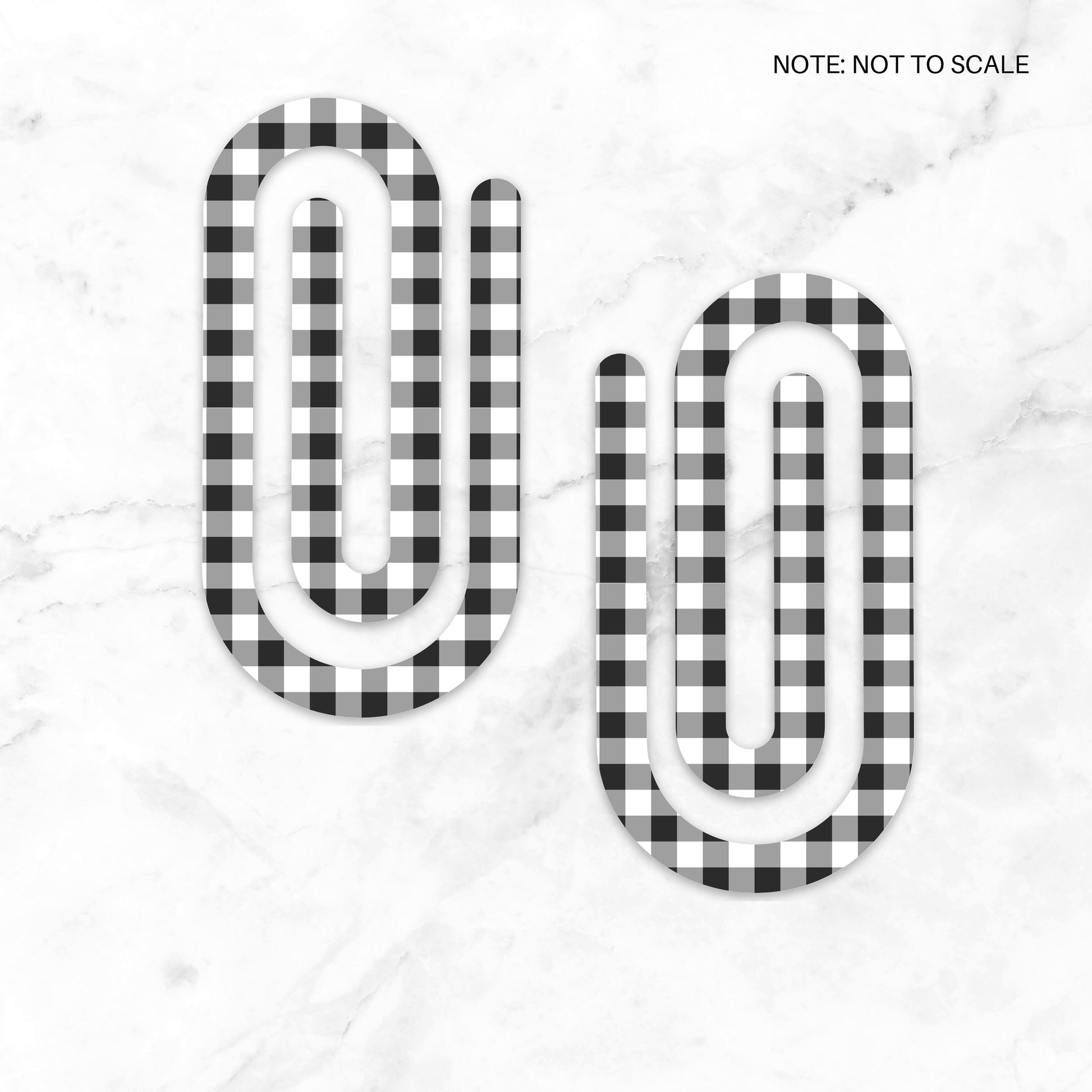 Buffalo Plaid Extra Large Acrylic Paper Clip (3.94 x 1.97 in) | Jumbo Clear Bookmark | Cute Desk Accessory & Stationery Gift