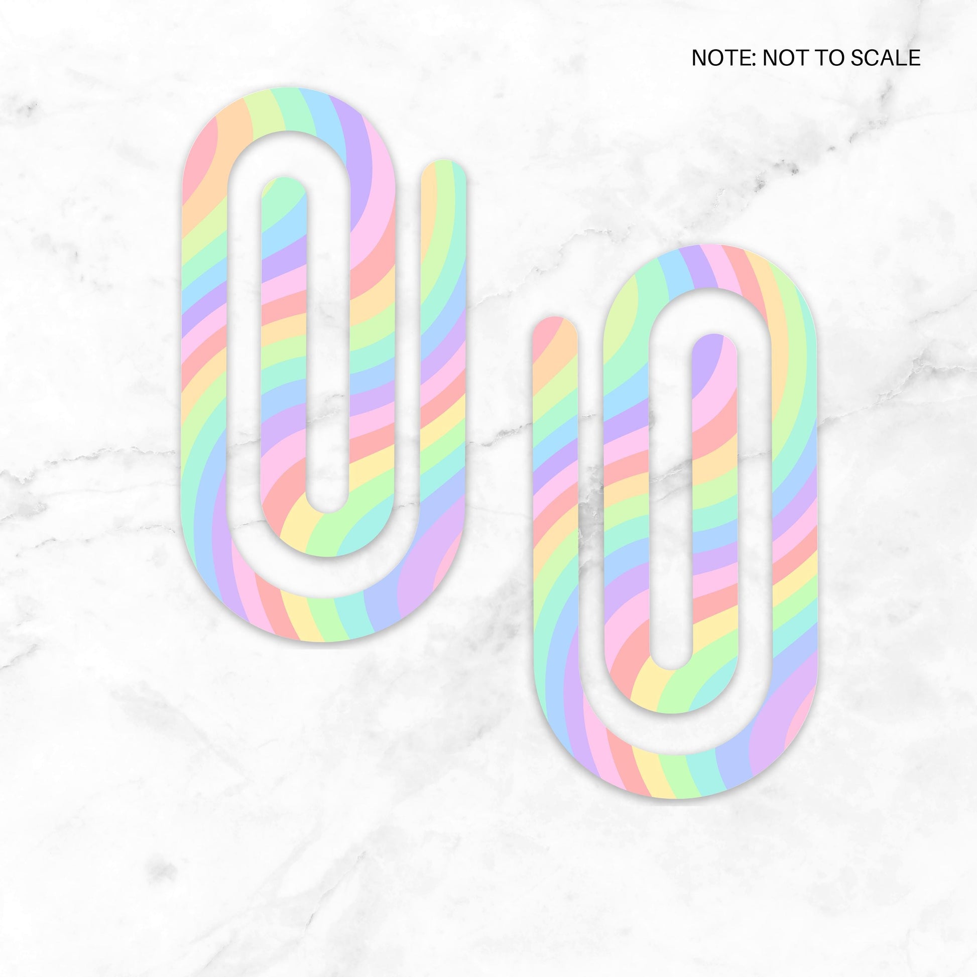 Pastel Rainbow Extra Large Acrylic Paper Clip (3.94 x 1.97 in) | Jumbo Clear Bookmark | Cute Desk Accessory & Stationery Gift