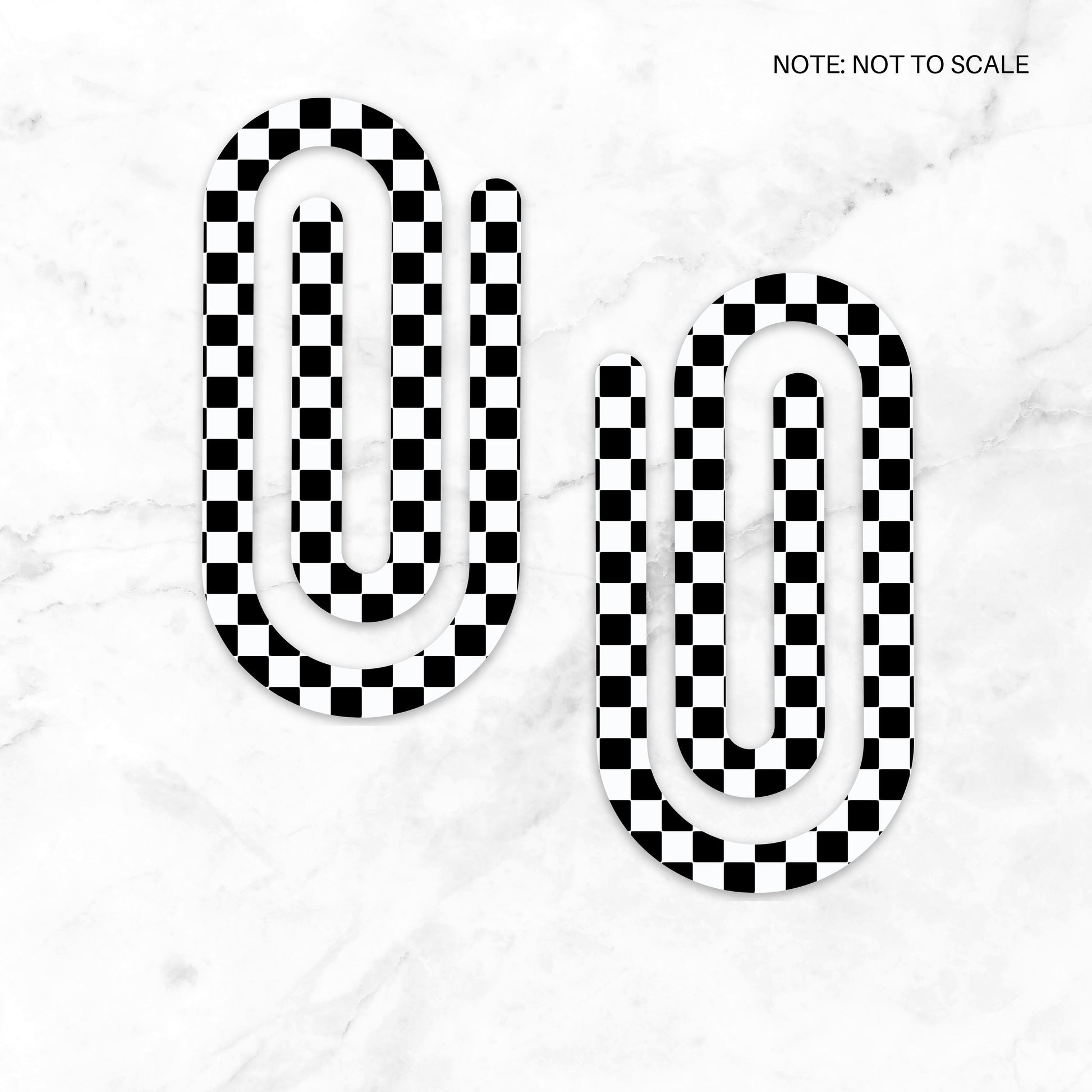 Classic Checkered Extra Large Acrylic Paper Clip (3.94 x 1.97 in) | Jumbo Clear Bookmark | Cute Desk Accessory & Stationery Gift