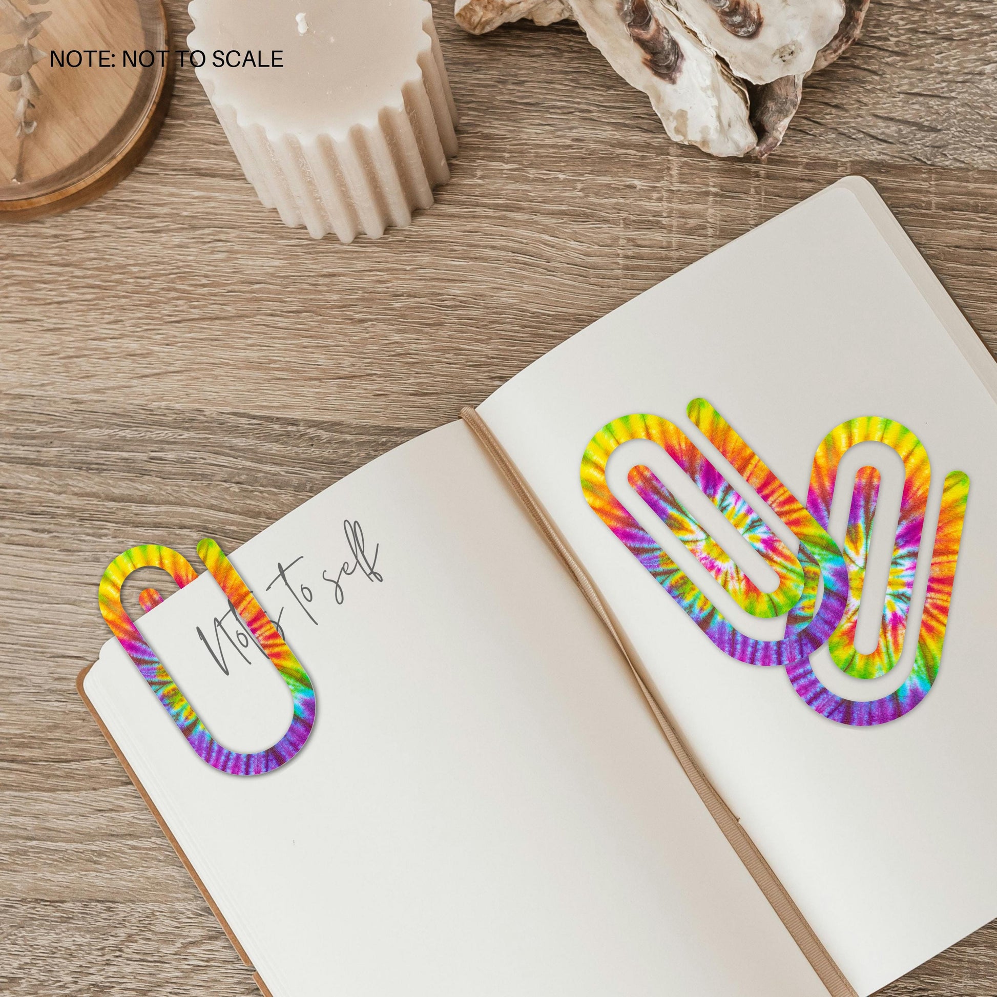 Rainbow Tie Dye Extra Large Acrylic Paper Clip (3.94 x 1.97 in) | Jumbo Clear Bookmark | Cute Desk Accessory & Stationery Gift