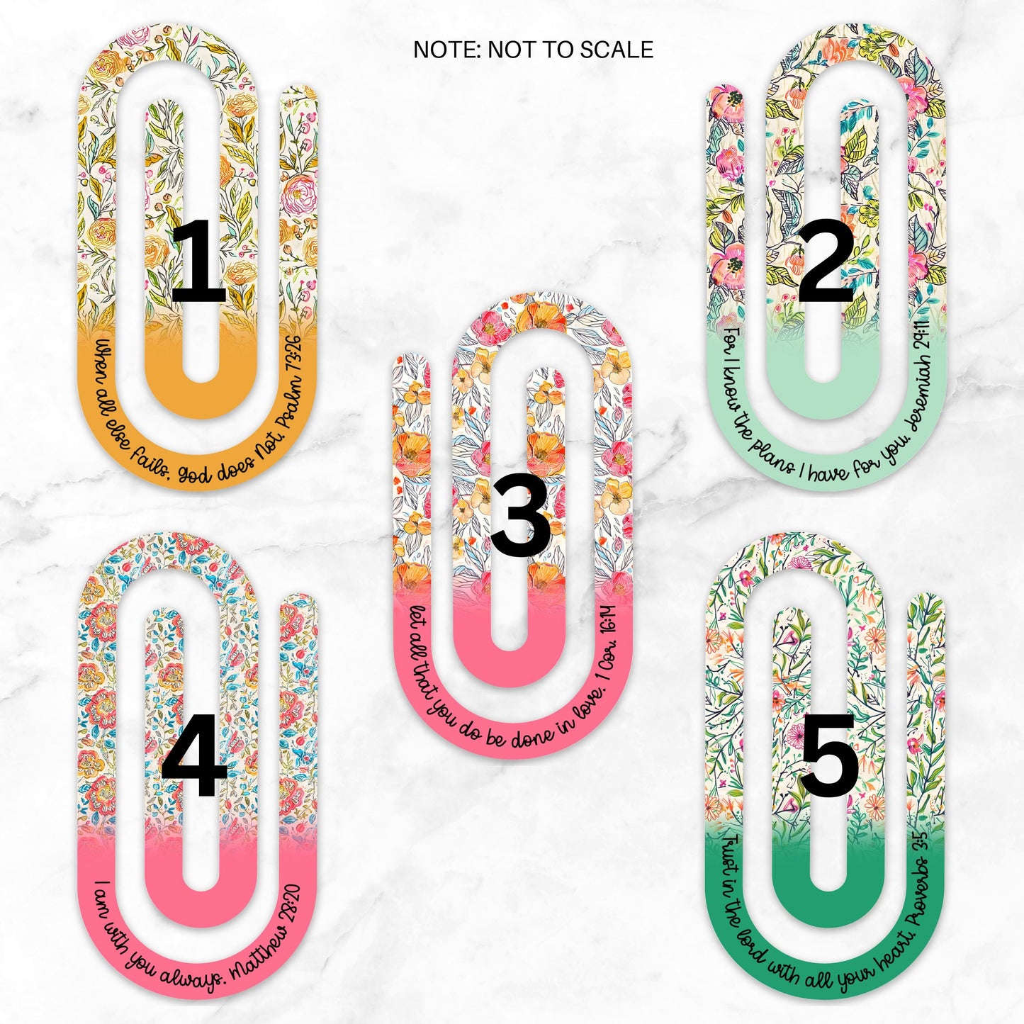 Bible Verses Extra Large Acrylic Paper Clip (3.94 x 1.97 in) | Jumbo Clear Bookmark | Cute Desk Accessory & Stationery Gift