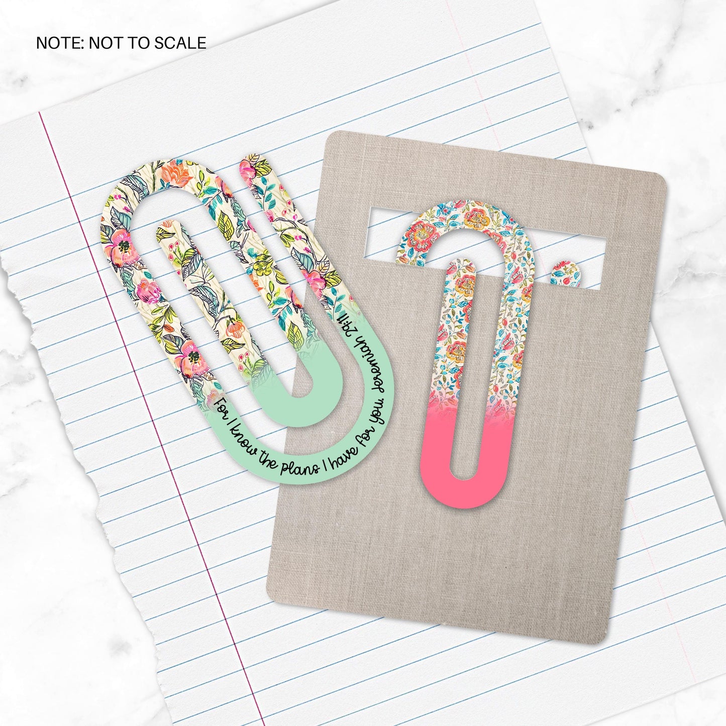 Bible Verses Extra Large Acrylic Paper Clip (3.94 x 1.97 in) | Jumbo Clear Bookmark | Cute Desk Accessory & Stationery Gift