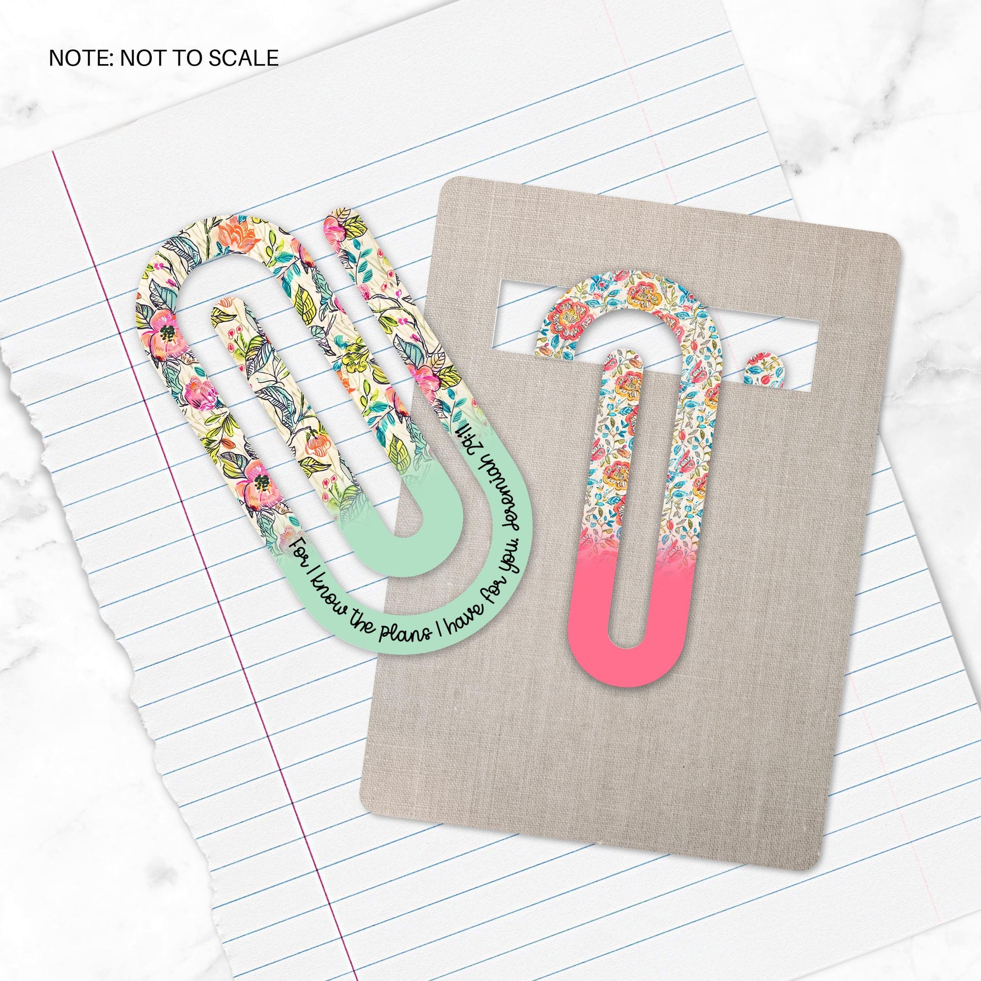 Bible Verses Extra Large Acrylic Paper Clip (3.94 x 1.97 in) | Jumbo Clear Bookmark | Cute Desk Accessory & Stationery Gift