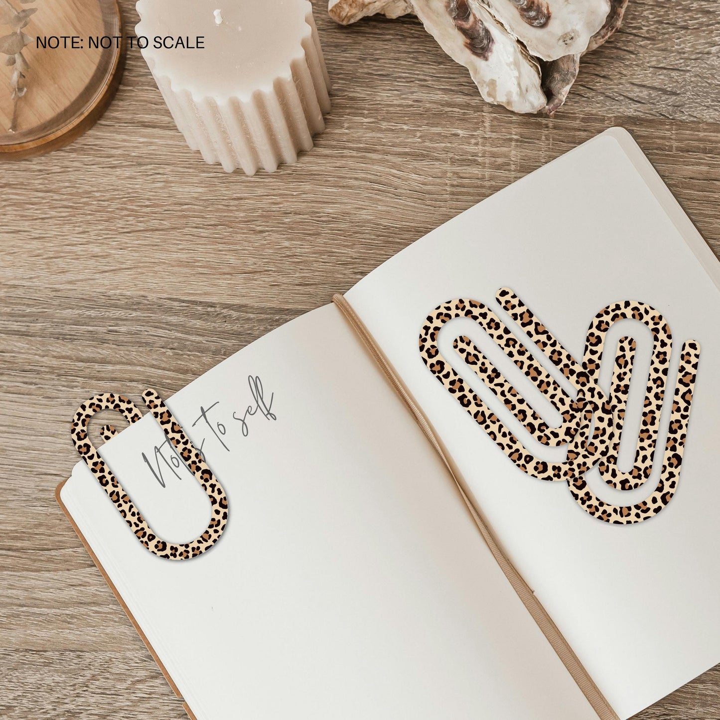 Cheetah Leopard Print Extra Large Acrylic Paper Clip (3.94 x 1.97 in) | Jumbo Clear Bookmark | Cute Desk Accessory & Stationery Gift