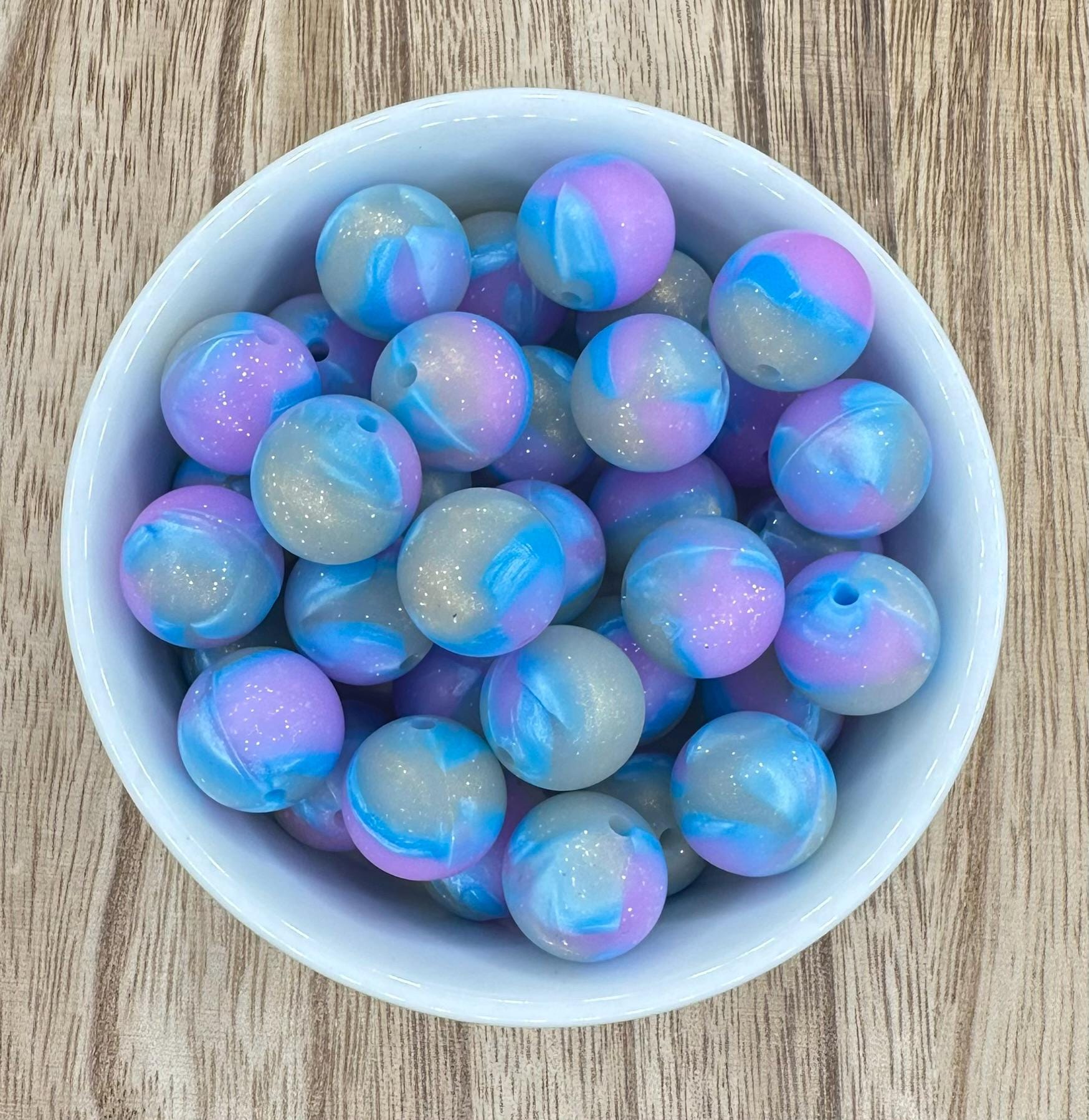 Northern Lights Round Silicone Beads