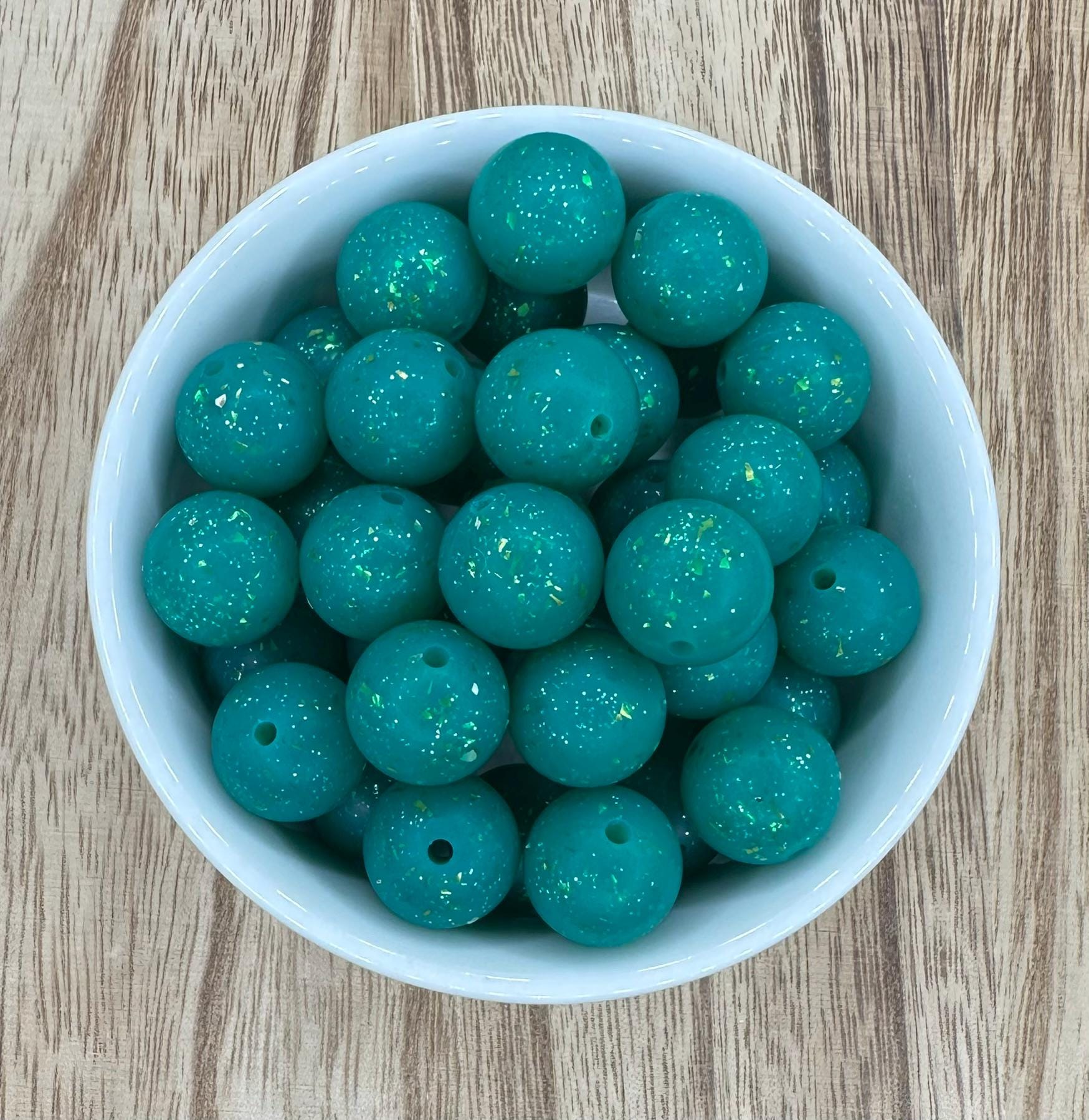 Christmas Tree 15mm Round Printed Silicone Beads