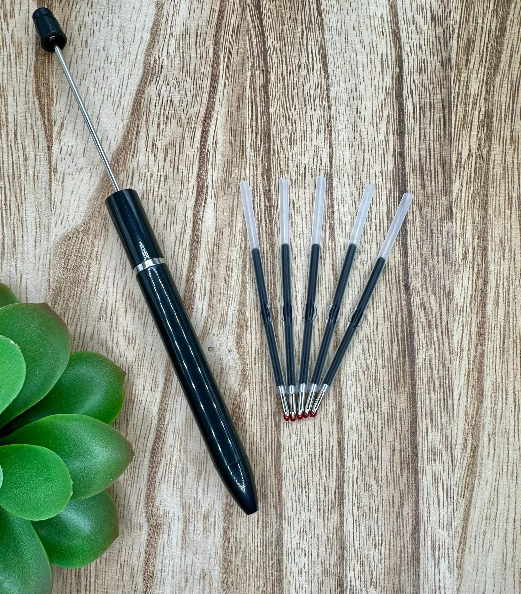 10 PACK - Ink Refills for Beadable Pens Black Blue Pink Red