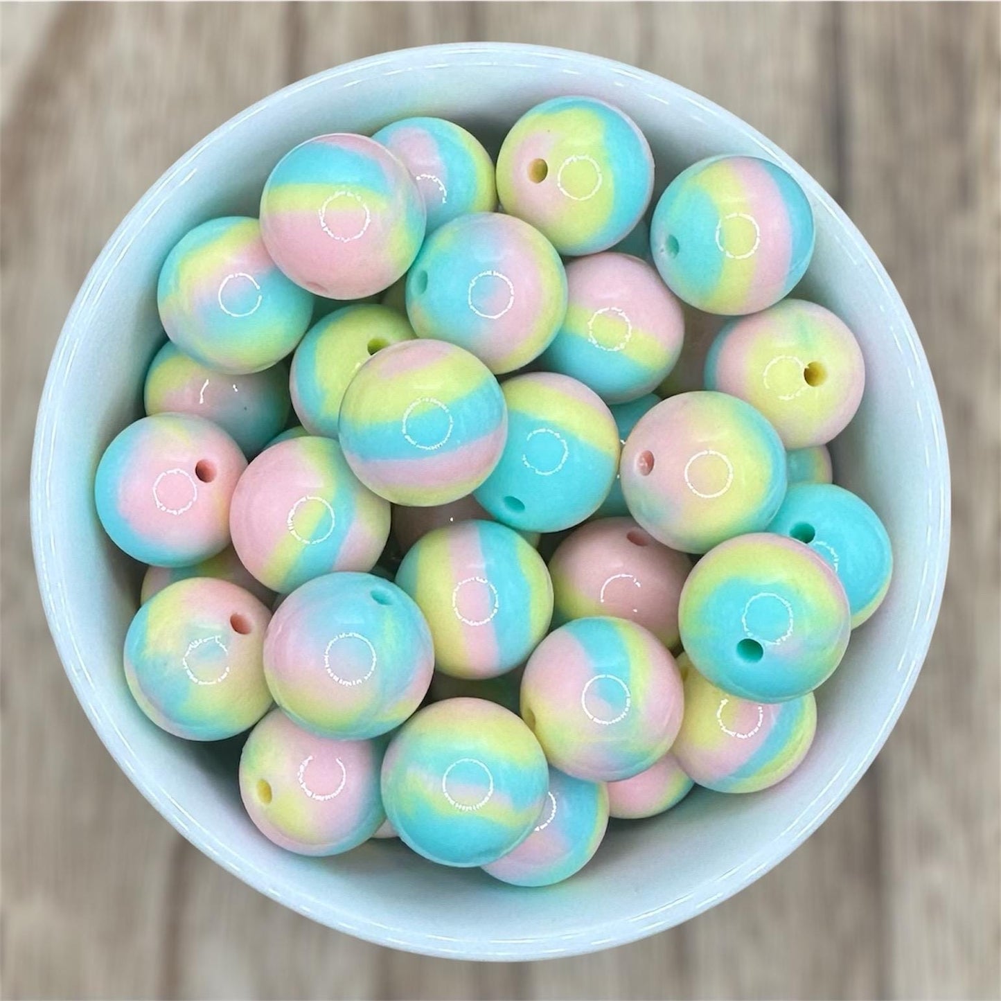 Sherbet Pastel Glossy Liquid 15mm Round Silicone Beads