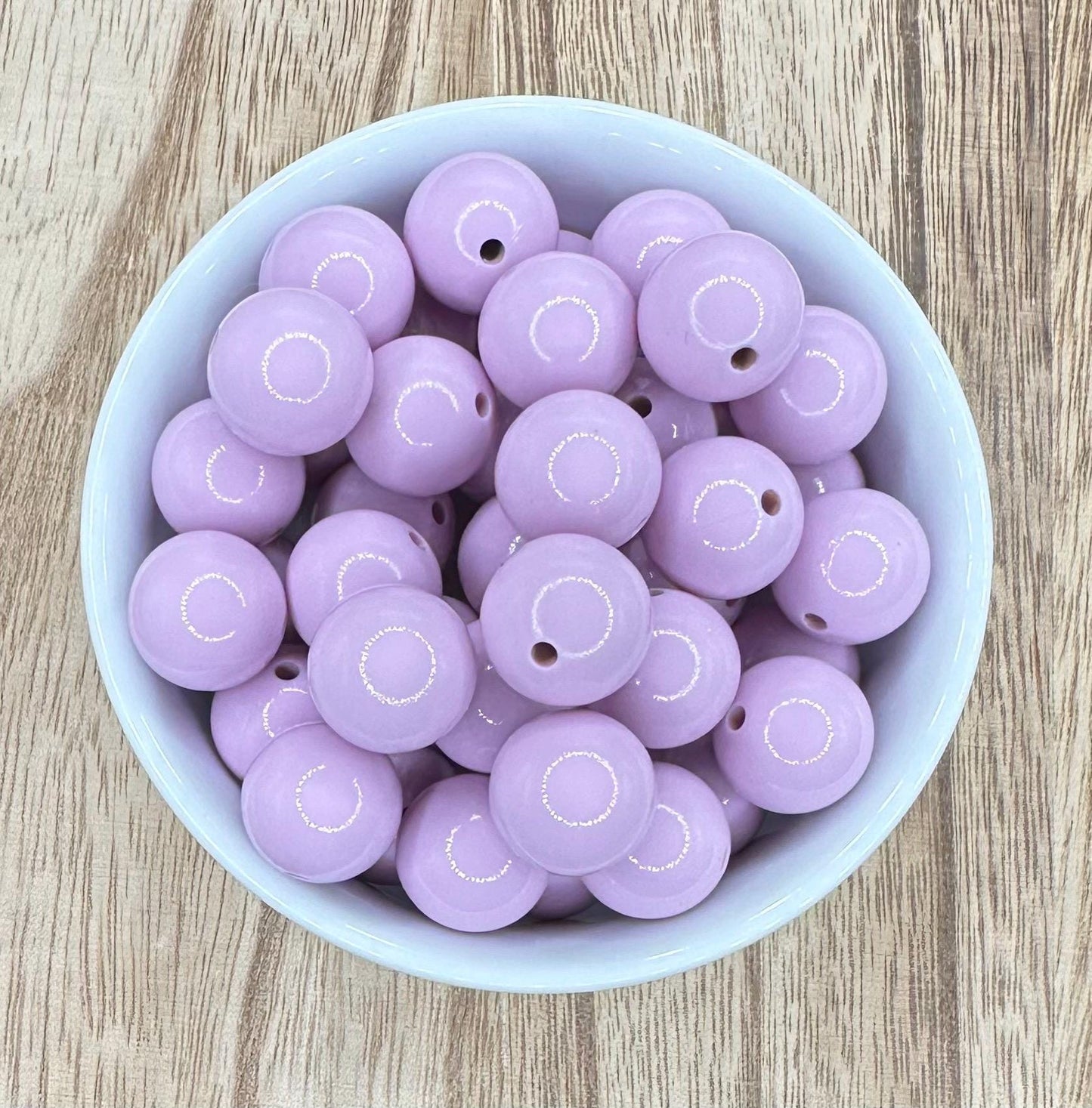 Lilac | Light Purple | Glossy Liquid 15mm Round Silicone Beads