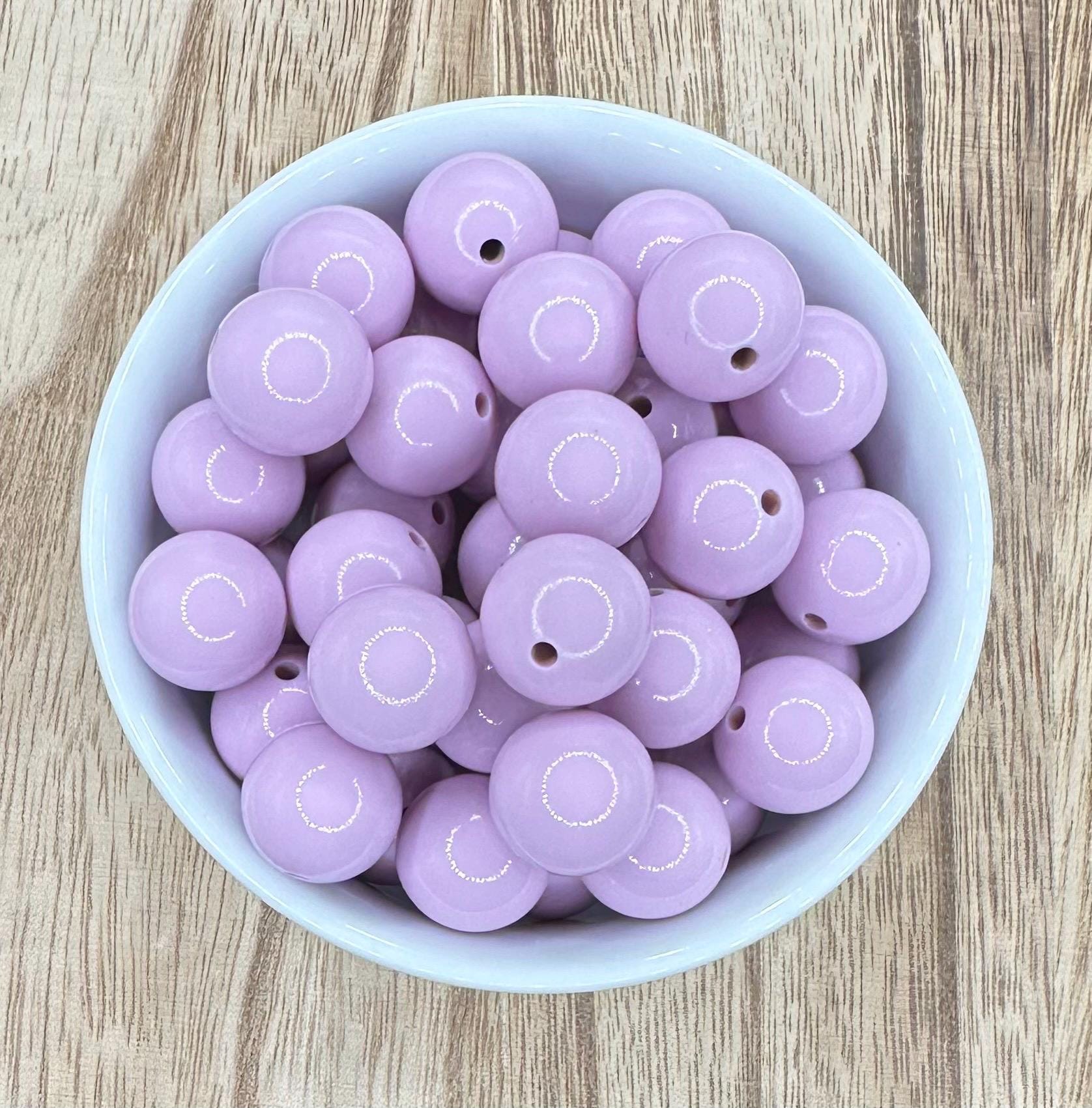 Lilac | Light Purple | Glossy Liquid 15mm Round Silicone Beads