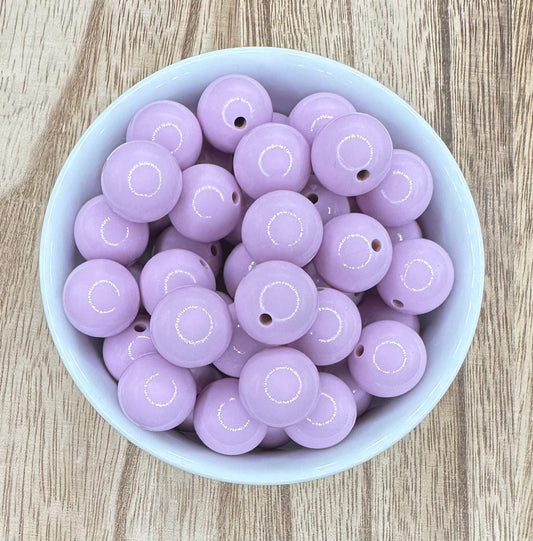 Lilac | Light Purple | Glossy Liquid 15mm Round Silicone Beads