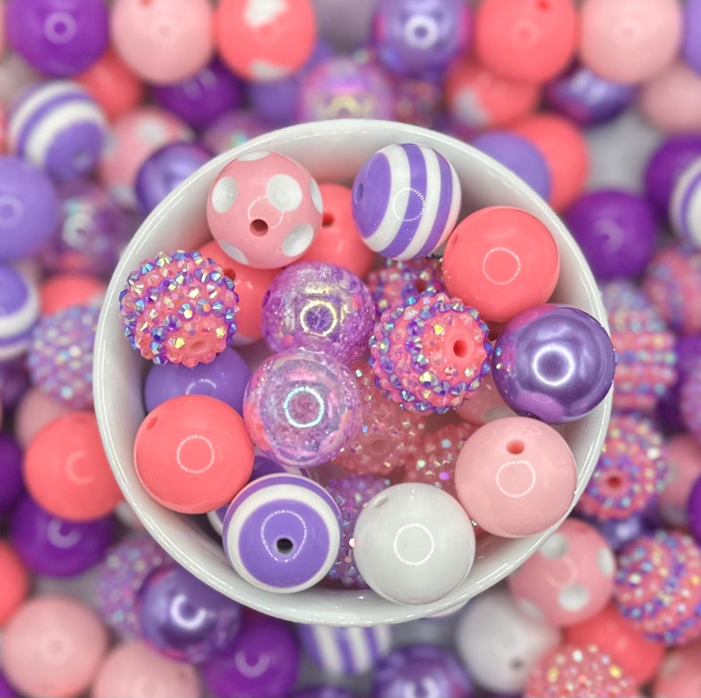 Pink and Purple Mix | 20mm 10pcs Acrylic Bead Mix